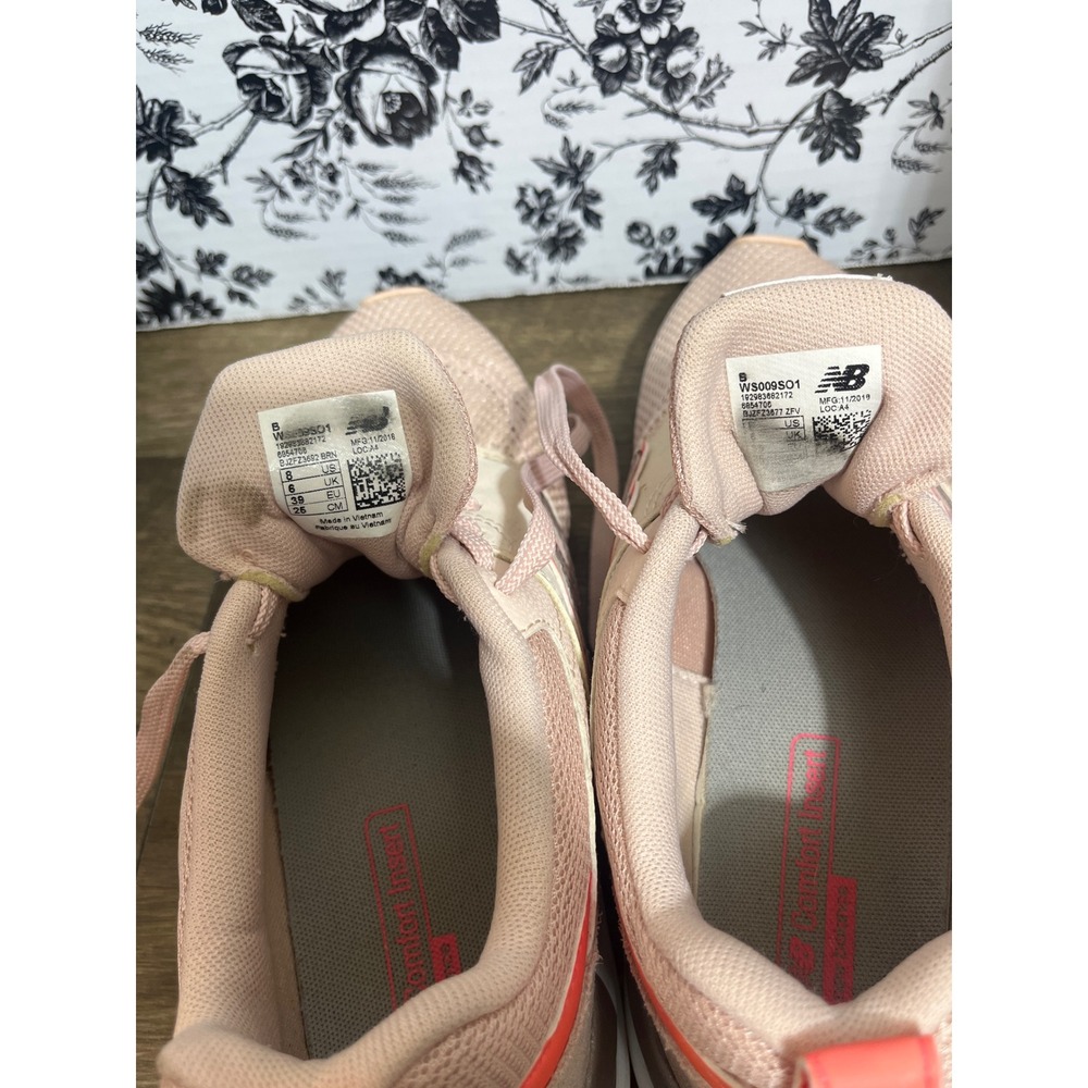New Balance 009 Womens Peach Pink Coral Sneakers WS009SO1 Size 8 - Picture 5 of 6
